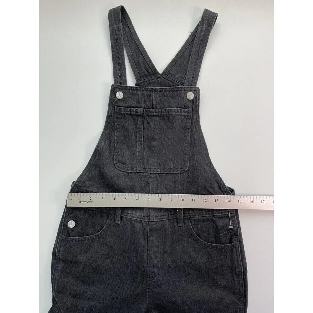 OLD NAVY Kid's Overalls Denim Black Cotton Unisex Boy's Girl's Large 10/12